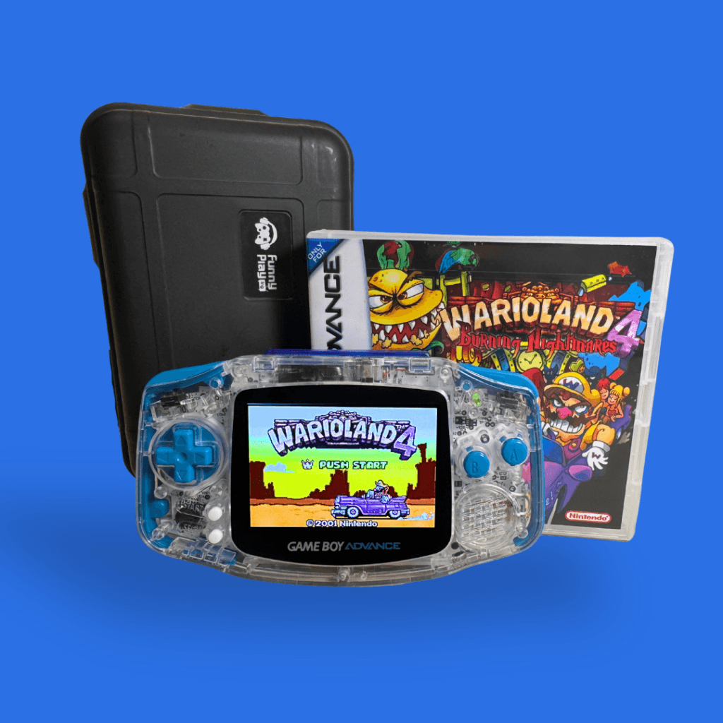 Game Boy Advance met FunnyPlaying-transparante behuizing