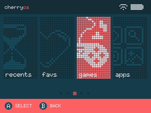 CherryOS-thema voor OnionOS met rood en grijs.
